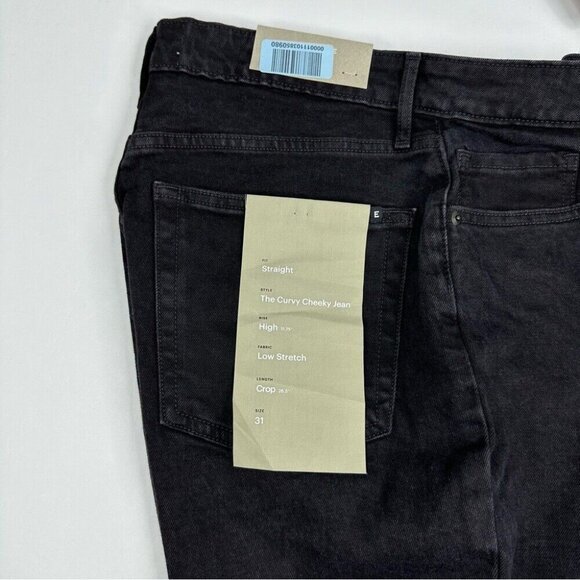 Everlane Women’s NWT Black Minimalist The Original Cheeky Jean W31-32/L26 Crop - Picture 7 of 13